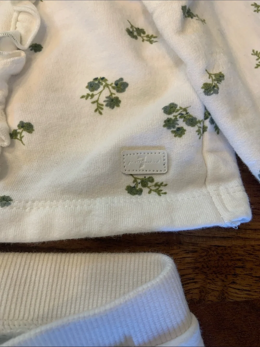NWT 7 For All Mankind Baby Girls Floral Ruffle Sweatshirt & Legging Set 6-9M